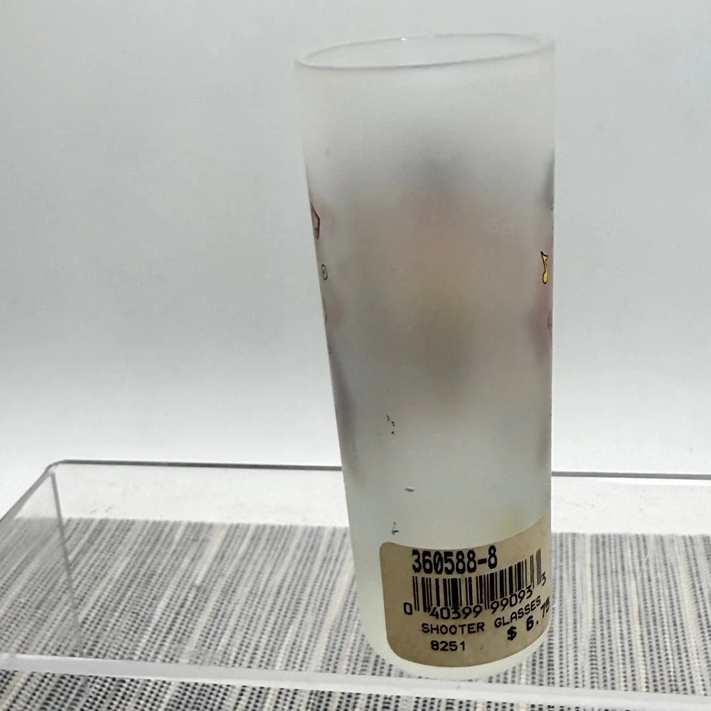 Jamaica Frosted Glass Shooter Shot Glass Souvenir Caribbean Musicians Dancers